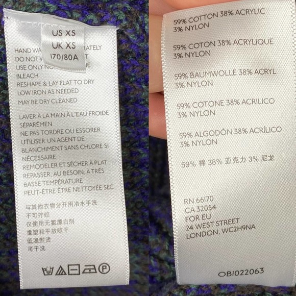 Urban Outfitters Victoria Blue Green Oversized V Neck Chunky Knit Sweater XS - Picture 9 of 11